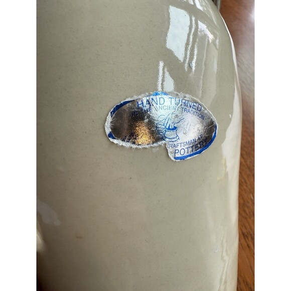 VTG Signed Stoneware 9.25" Pitcher Marshall Pottery Texas Bluebird Houses Sponge - Picture 4 of 10